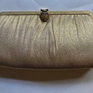 Ande Purse Gold Evening Clutch with Chain